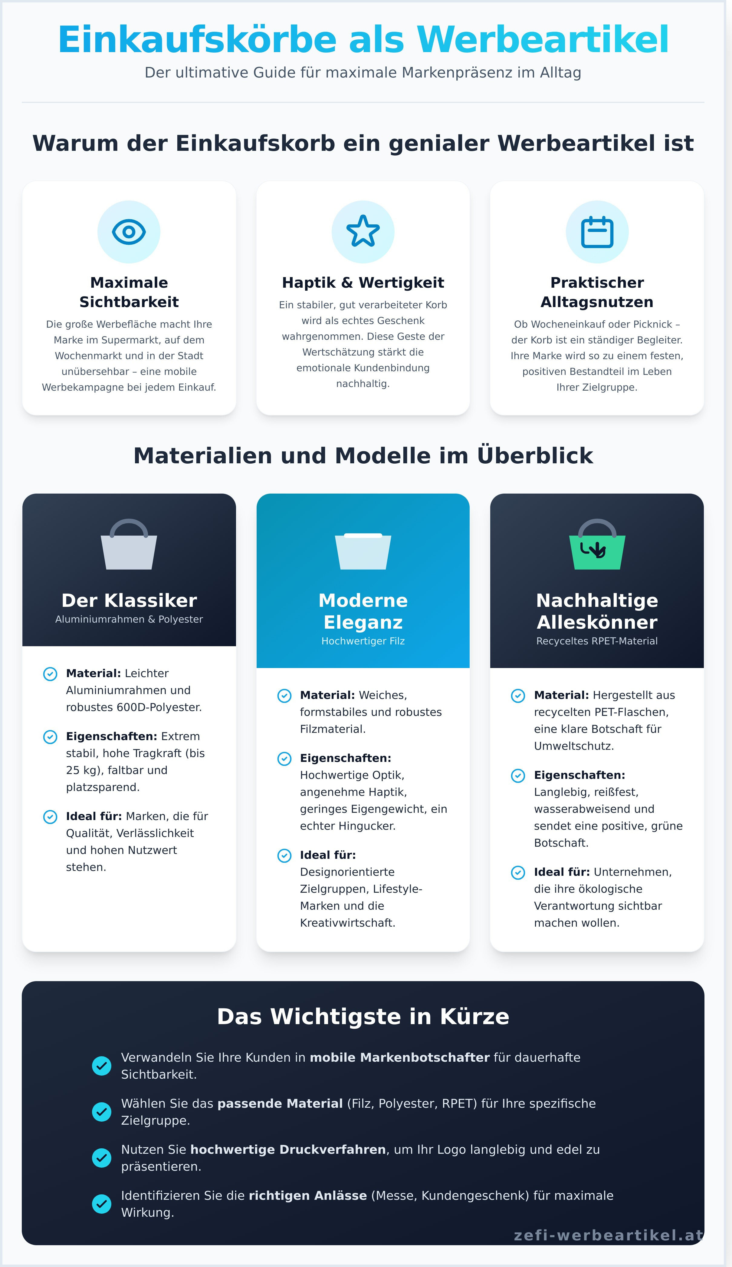 Einkaufskorb infographic - visual guide