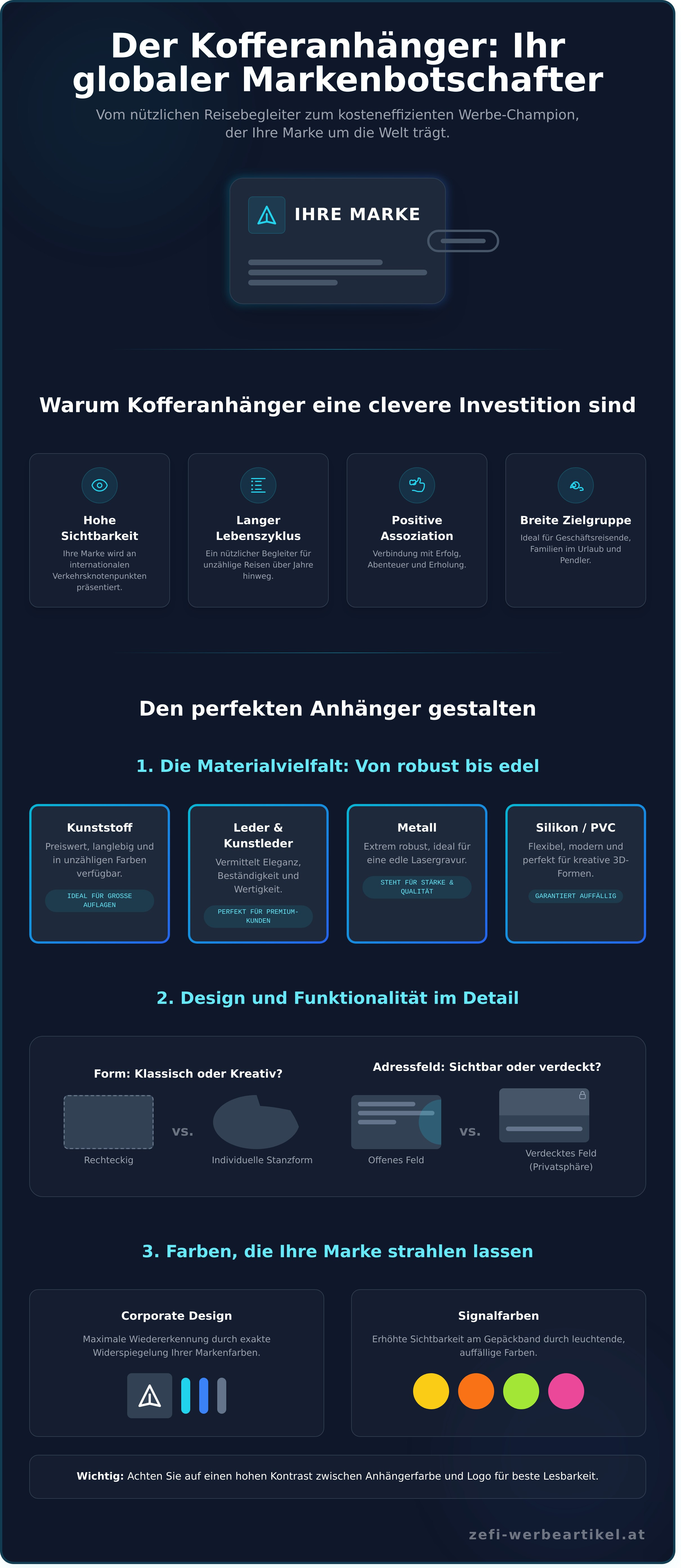 Infographic Kofferanhaenger mit Logo